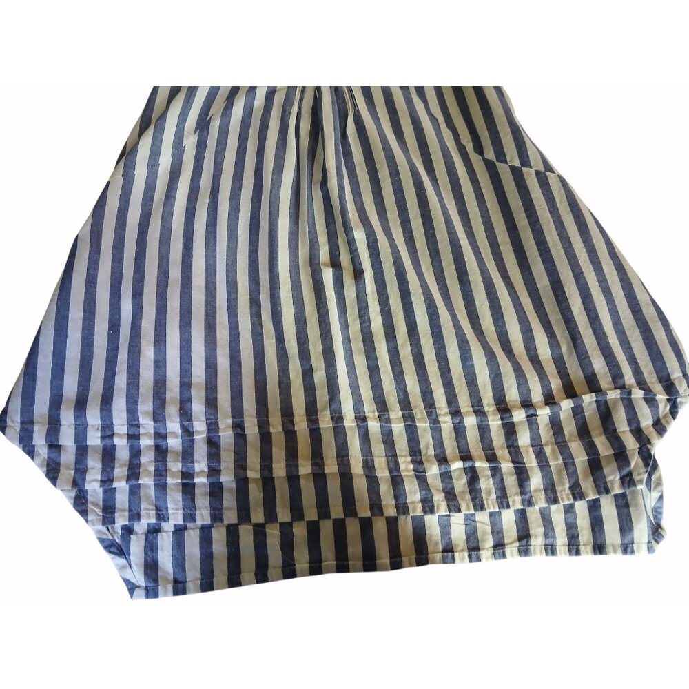 Hope Harlow Sleeveless Blue White Striped Tunic Top Dress Size 6 Trapeze Linen B - Picture 11 of 14